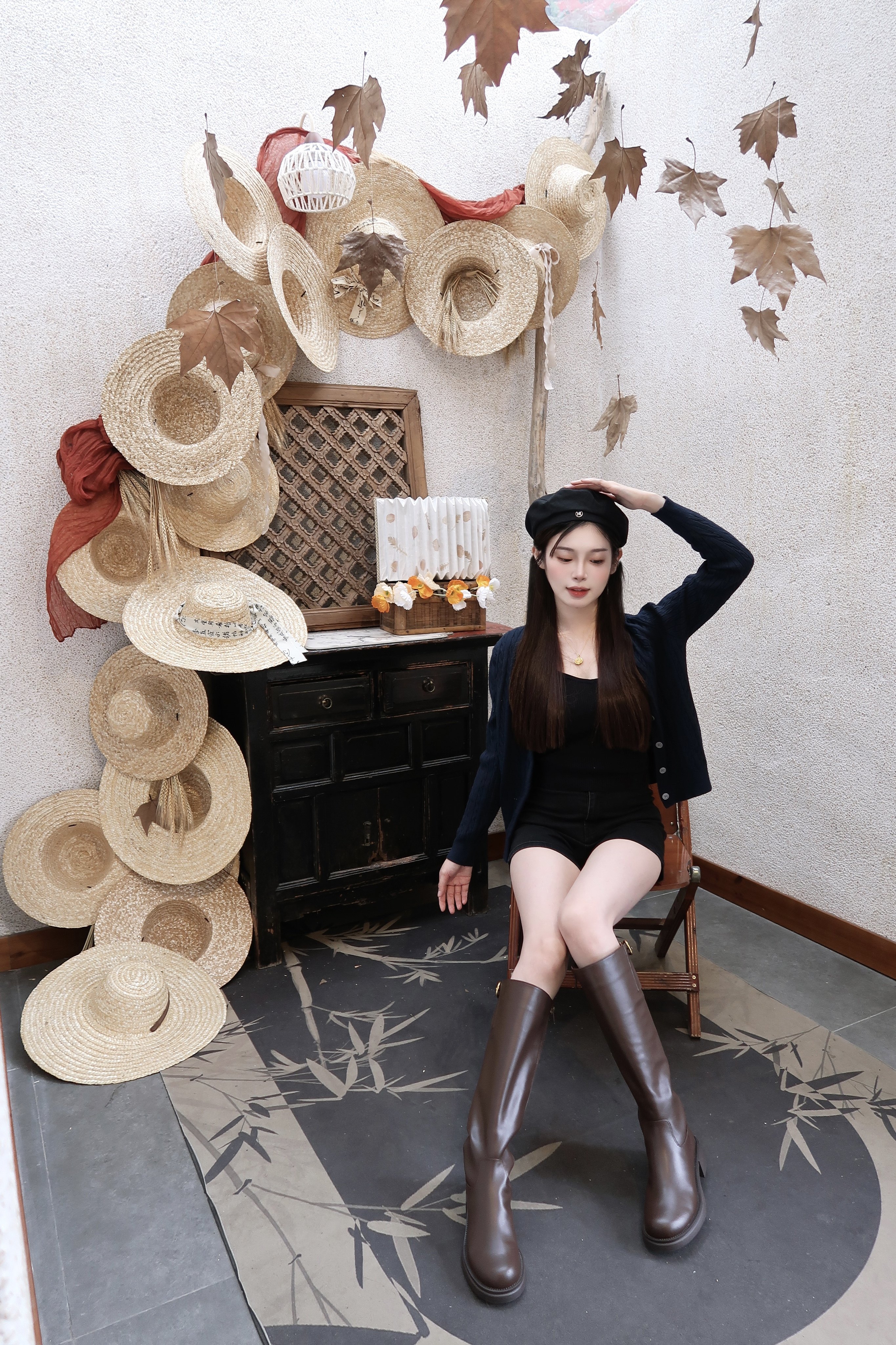 kisscat接吻猫[城市旅人]骑士靴，万茜方枪枪美洋同款真皮皮带扣复古英伦风