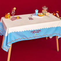 Zuo Xiandun Road American cartoon cute tablecloth square tablecloth tablecloth simple tablecloth cloth flannel fabric art