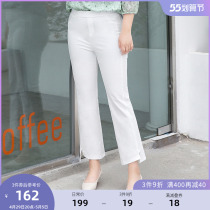 MSShe big code womens dress 2022 new spring dress fat younger sister Jane about pure color good hitch suit 90% pants