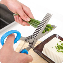 Creative stainless steel multi-layer kitchen scissors multifunctional household onion seaweed 5-layer crushed food scissors purchase