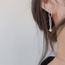 Overall 925 sterling silver Korea with personality earrings temperament hypoallergenic earrings simple and exquisite short women