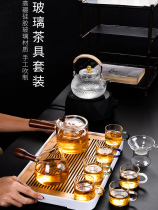 Transparent glass tea set home living room kung fu tea cup teapot tea breinner set Tea Small set office tea making