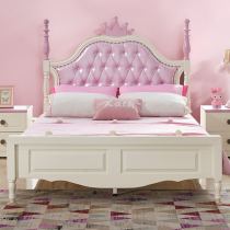 Solid wood childrens bed single bed 1 2 meters household girl princess bed 1 5 meters childrens room furniture combination set