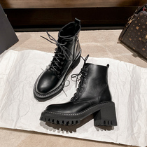 Martin boots English wind 2021 autumn and winter New velvet thick bottom high-heeled short boots children