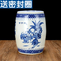 Ceramic rice tank rice barrel sealed tea storage tank with lid sealing ring moisture-proof and insect-proof 10kg20kg household oil cylinder