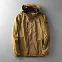 Foreign trade tail single-cut American tooling jacket mens thin spring and autumn hooded jacket windbreaker export mens clothing