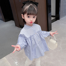 Girls autumn long sleeve shirt 2021 new children Korean shirt foreign style cotton loose baby spring and autumn shirt