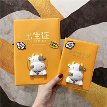 2021 new birth certificate protective cover Zodiac cow baby cute cartoon vaccine this holster prevention vaccination certificate