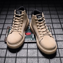 Martin boots mens autumn and winter help mens short boots tide British wind round head leather boots high top Big Head leather shoes boots men