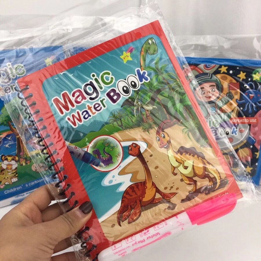 Water paintbrush Water painting This 4 Book of Repeated Graffiti Children Plotbook Dinosaur Water Painting Album baby coated with colour control pen