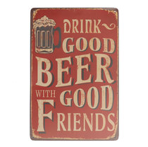 beer friend vintage tin sign tavern shabby chic bar pub club