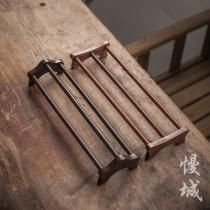 Slow City Black Sandalwood Chicken Wings Wood Cup Rack Tea Water Cup Rack Containing Drain Rack Kongfu Tea Accessories Solid Wood