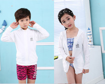 Foreign trade original single childrens sunscreen clothing anti-ultraviolet swimsuit male and female children long sleeve parent-child clothing beach clothing