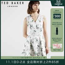 TED BAKER print dress womens waist sleeveless elegant sweet dress