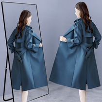 Windbreaker womens medium and long 2021 spring new temperament Korean version of the small man spring and autumn Hong Kong flavor popular coat coat