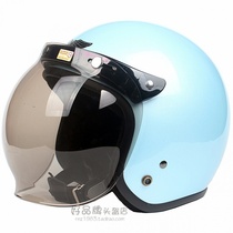 Taiwan Zhengan Light Blue Harei Electric Motorcycle Retro Half Helmet Men And Women Warm Safety Safety Helmet Winter