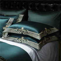 italian high end 140 pure cotton embroidery with four pieces of European and American style imported long suede cotton sample plate room 1 8m bed goods