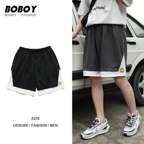 Gangfeng summer mens fashion personality trendy brand shorts ins Korean fashion loose Joker five-point casual pants