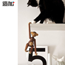 Danish joint monkey creative home ornaments birthday gifts solid wood craft versatile movable doll