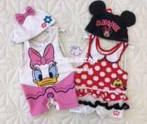 Export Japanese boys and girls UV anti-ultraviolet high stretch fabric Donald Duck Minnie one-piece swimsuit