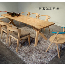 Nordic Pure Solid Wood Dining Table Creative Long Table Dining Table Minima Modern Desk Personality Designer Computer Desk