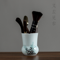 Left See also Right Ceramic Tea Road Six Gentleman Kung Fu Tea Accessories 6 Gentleman Suit Black Sandalwood Tea Making Tool