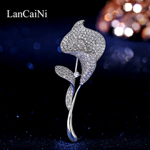 Brooch corsage Korean micro-inlaid craft pin Luxury atmospheric quality simple fashion coat womens accessories silk scarf buckle