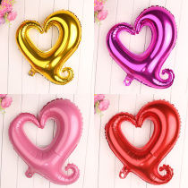 Aluminum Film Balloon Premium Birthday Groveling Activity Party Peach Hearts Wedding Light Board 18 Inch Hook Hook Hearts Love Heart-shaped Aluminum Foil