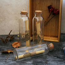 Nostalgic retro wishing bottle exquisite letter bottle with same drift bottle belt wooden love letter bottle confession bottle apology bottle