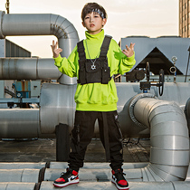 Childrens street dance suit boys hip-hop hiphop long-sleeved costumes childrens performance costumes drum jazz dance costumes