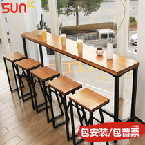Iron artist Loft American Cafe Bar Bar Solid Wooden Bar Table Table Table Table Table and Chair Customized
