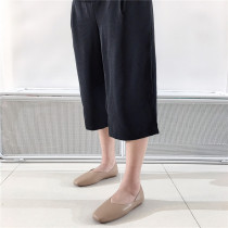 Spelled out the perfect gestation for pregnant women in spring and summer with loose adjustable toabdominal straight cylinder casual 60% pants 83B2108