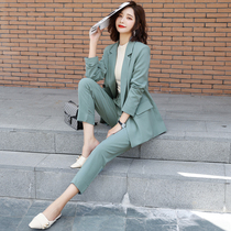 Professional suit female spring and autumn 2022 new fashion temperament goddess Van Ol commuter wear two - piece sets