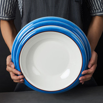 White plastic plate imitation porcelain tableware melamine disc crayfish plastic plate restaurant restaurant dish hotel Commercial