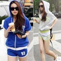 Japanese 2021 summer new female cotton short-sleeved shorts Fashion running suit two-piece fitness suit tide