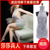 Spot 1 6 female soldier doll model clothing sexy positive and negative two wear big backless sweater suitable for plastic body