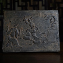 Xi Tuos Acrobatic Disc Dance portrait brick antique porcelain old goods pieces antique ornaments old objects wadang rubbings