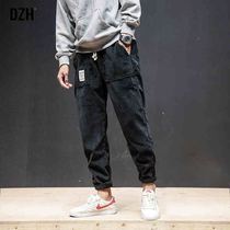 Good corduroy pants mens winter black casual pants pants mens pants plus velvet padded pile pants mens pants