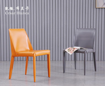 Caesar Blanca Italian Style Saddle Leather Dining Chair Desk Chair Light Lavish Minimalist Designer Hotel Restaurant Negotiation Chair