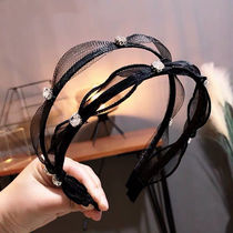  South Koreas new lace thin hairband female retro pearl exquisite high-end headband pearl bow hair accessories hairpin