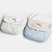 Pool Summer: New Years Eve Meow Meow Green Blue Bicolor Embroidered Flip Flops Bag Hanfu Accessories 100 Hitch Daily Casual