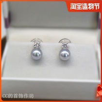 925 silver princess classic seawater true hemp pearl invisible ear clip CC jewelry workshop handmade temperament ear clip