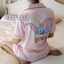 68 pack ins Japanese baby elephant summer cotton short sleeve thin loose loose student home clothes pajamas shirt nightgown girl