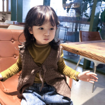 Beautiful girl City girl baby Korean style tie-up vest spring new girl dress soft girl soft sister