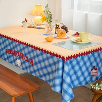 American Breakfast Plaid Polka dot ins Tablecloth Fabric Table cloth Placemat Tablecloth Tea table Tablecloth