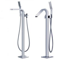 Export German Lori floor bathtub faucet full copper vertical bathtub side hotel bathroom shower shower set