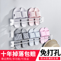 Toilet wall hanging trailer rack wall hanging bathroom storage non-perforated drain shoe rack shoe shelf