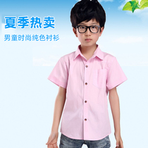 Childrens Wear Boys Shirt Summer Cotton Children Short Sleeve Shirt Tide 2021 Summer New Medium Children Short Sleeve Shirt