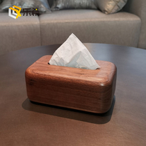 Black walnut paper box home living room coffee table table bedroom office new Chinese solid wood storage tissue box
