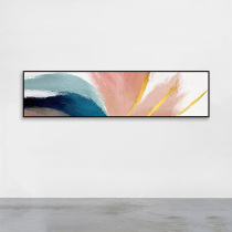 Nordic style abstract color decorative painting hand-painted oil painting bedroom bedside hanging painting feather horizontal mural